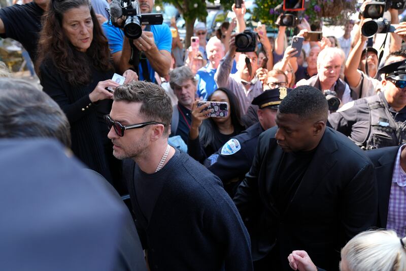 Justin Timberlake at Sag Harbor Village court on Friday. Photograph: Pamela Smith/AP