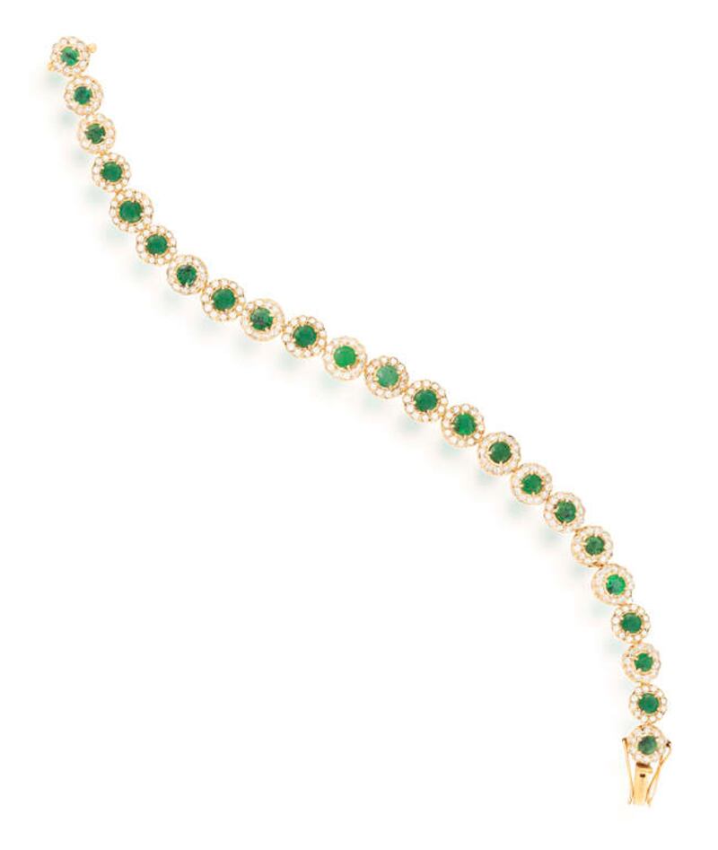 Emerald and diamond bracelet