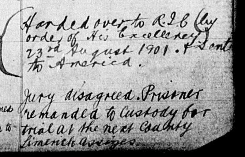 From John Sullivan’s entry in the Prison Registers