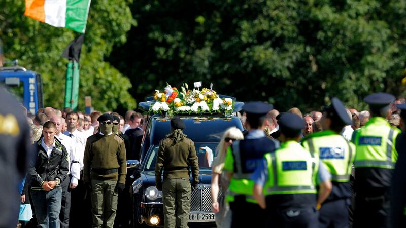 The funeral of former Real IRA chief Alan Ryan in Dublin in September 2012. Aidan O’Driscoll took charge of the group following his death.  File photo: Julien Behal/PA Wire.