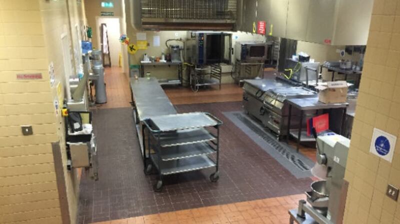 The kitchen facilities of the old Central Bank building on Dame Street, Dublin.