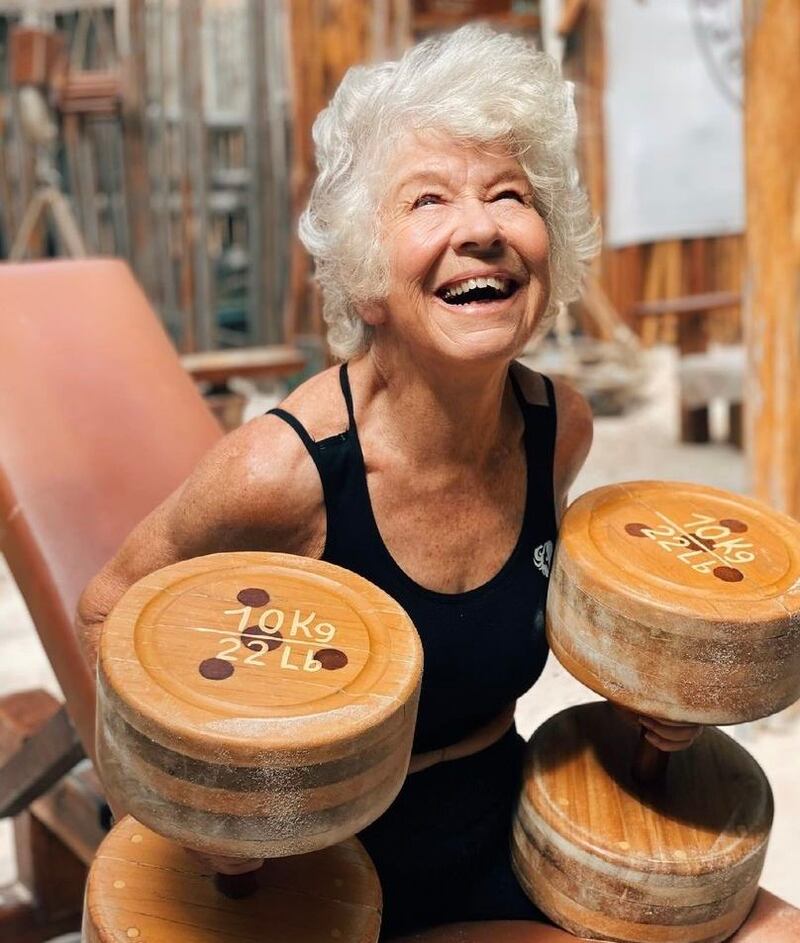 Joan Macdonald started lifting 1kg weights. Photograph: TrainWithJoan/Instagram
