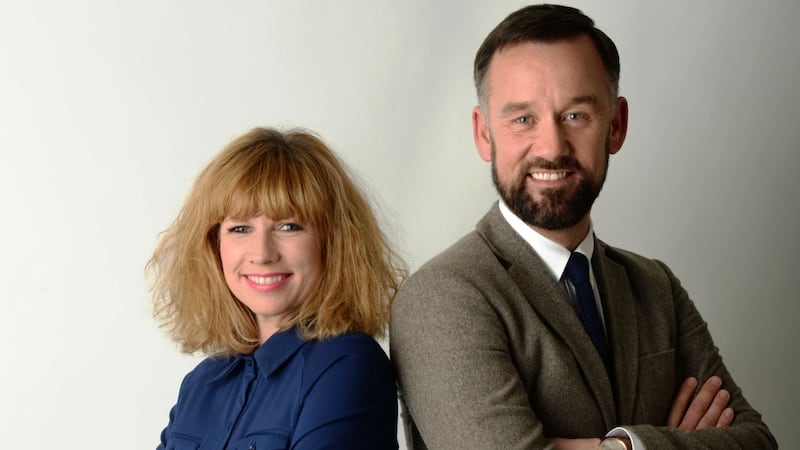 Frockadvisor: Sonya Lennon and Brendan Courtney. Photograph: Dara Mac Donaill / The Irish Times
