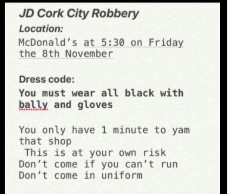 The incident was organised by circulating this message on social media