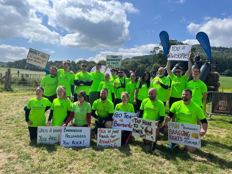 Competitors in the Hell and Back adventure race raising funds for Barnardos with their sponsorship