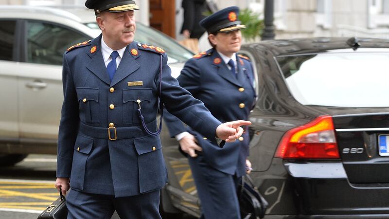 Martin Callinan and Nóirín O’Sullivan arriving in Leinster House in January 2014 to attend a sitting of the PAC. File photograph: David Sleator