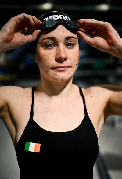 Erin Riordan training at the National Aquatic Centre in Dublin. Photograph: David Fitzgerald/Sportsfile 