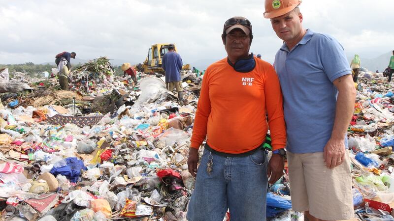 Mark Crosbie atop a Manila landfill in Toughest Place to Be (Monday, RTÉ One, 9.35pm).