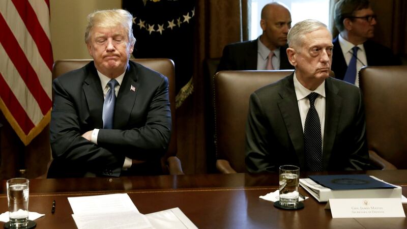 Donald Trump and Jim Mattis during a cabinet meeting at the White House in June 2018. Photograph: Yuri Gripas/Bloomberg