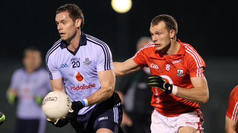 Allianz National Football League Division 1 20/3/2010Cork vs DublinDarren Magee of Dublin and Alan O’Connor of CorkMandatory Credit ©INPHO/Donall Farmer