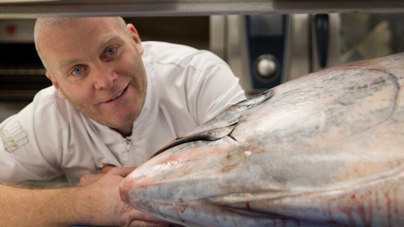 The 106kg fish took an hour to break down, yielding 60kg of premium tuna.