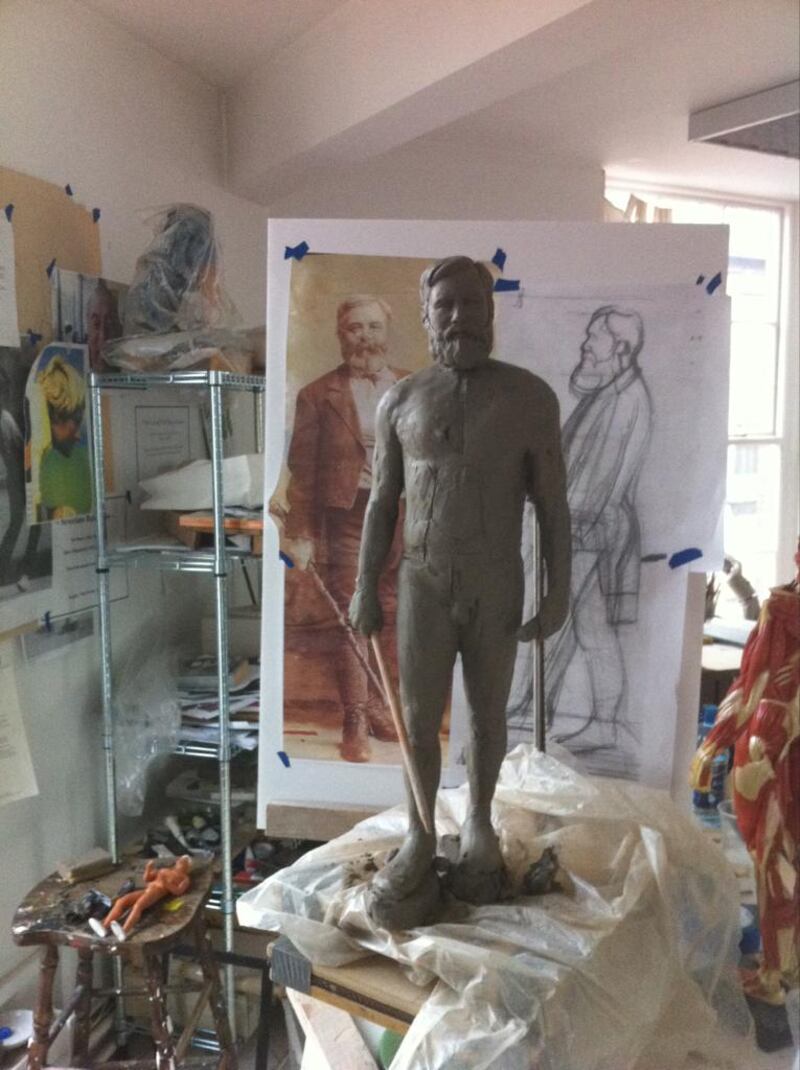 Michael Cusack statue by Paul Ferriter during its early stages