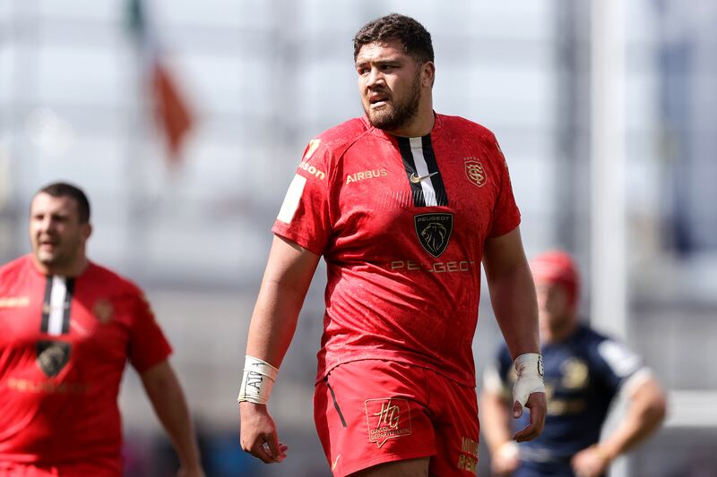 Toulouse's Emmanuel Meafou saw yellow against Leinster in 2022. Photograph: Laszlo Geczo/Inpho