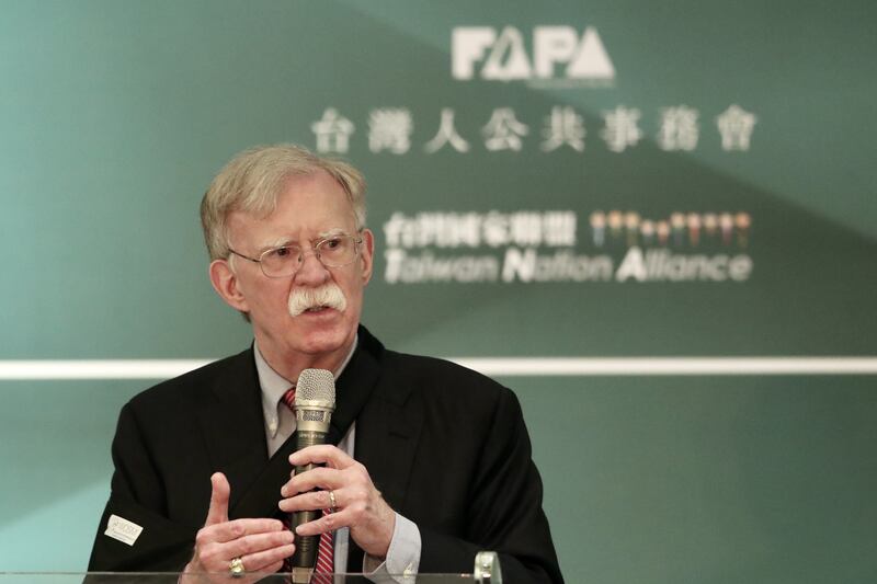 John Bolton speaking at an event in Taiwan last May. Photograph: Ritchie B Tongo/EPA-EFE