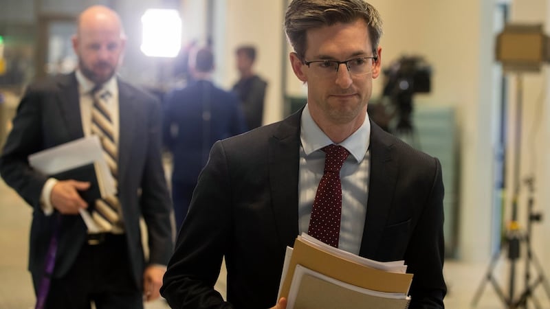 Dr Ronan Glynn, deputy chief medical officer and Professor Philip Nolan, chair of the Nphet Irish Epidemiological Modelling Advisory Group. Photograph: Colin Keegan/Collins Dublin