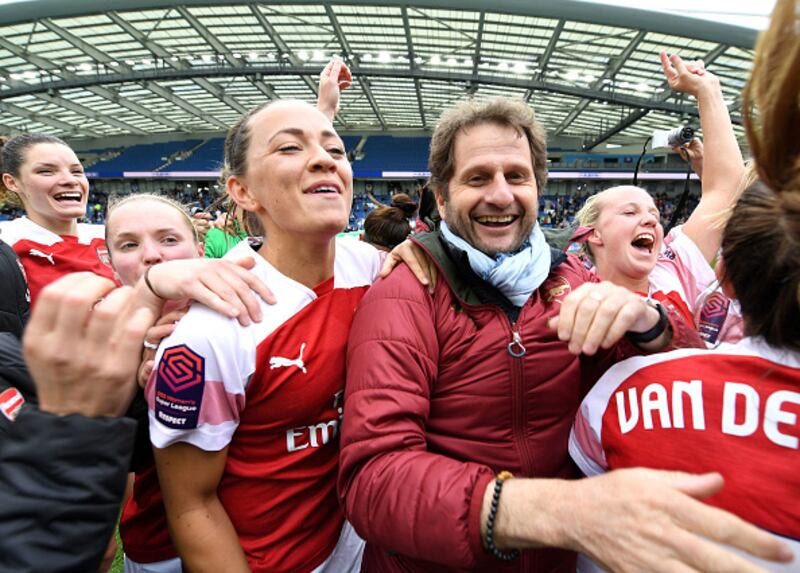'She never shied away from making sure that all the craziness started,' says the former Arsenal head coach Joe Montemurro of  Katie McCabe.  Photograph: David Price/Arsenal FC via Getty Images
