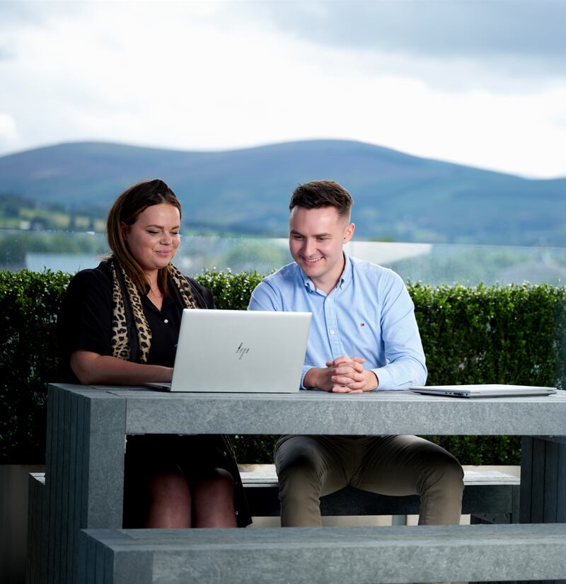 Gary O’Toole joined the organisation in a part-time capacity while still a student and is pictured alongside HR colleague Magdalena Chmiel.