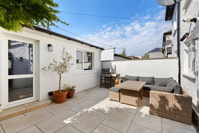 Sheltered courtyard has a southerly aspect