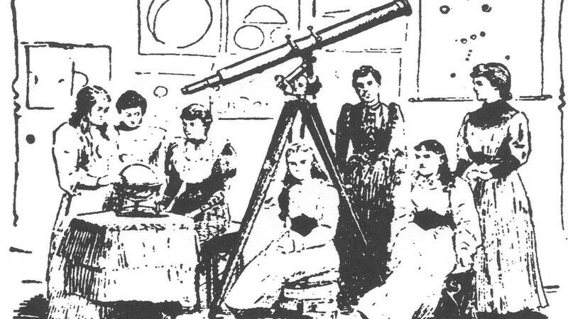 Rose O’Halloran’s astronomy class San Francisco Chronicle 1894. Courtesy of San Francisco Public Library.