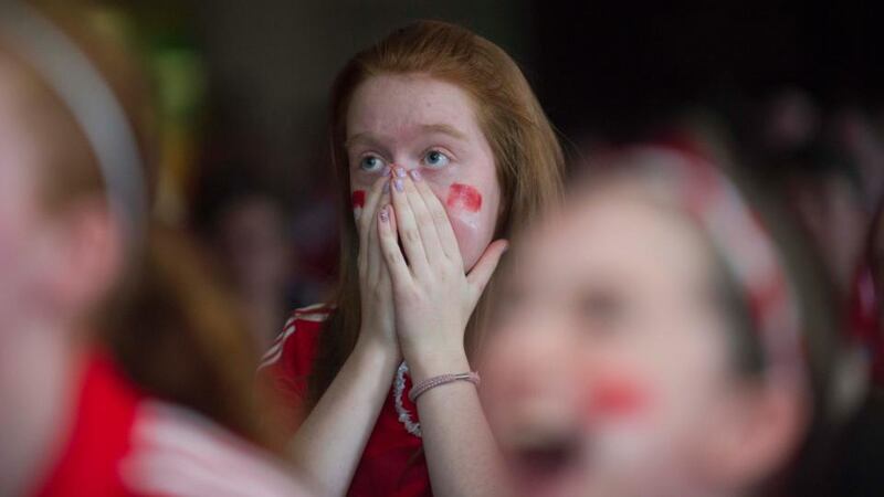 Michaella Sheehan at Bishopstown GAA club during yesterday’s All-Ireland hurling final. Photograph: Provision