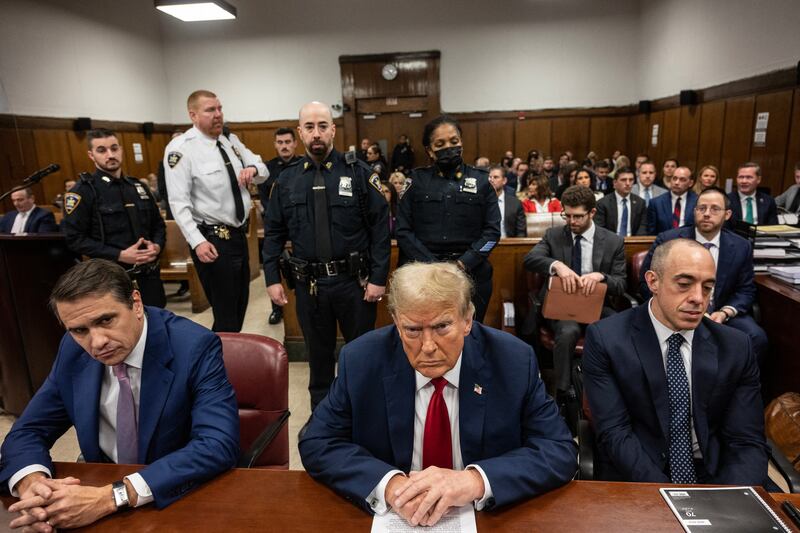 Former US president Donald Trump in court on Thursday. Photograph: Victor J Blue/Pool/AFP via Getty Images