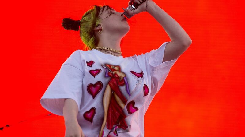 Billie Eilish at the 2019 Electric Picnic. Yes, the Californian performer probably isn’t in the great Bondian tradition. Photograph: Dave Meehan