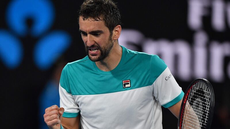 Croatia’s Marin Cilic took Roger Federer to a fifth set in Melbourne. Photograph: Greg Wood/AFP