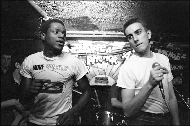 Neville Staple and Terry Hall performing  with the Specials at the Hope and Anchor in London in 1980. Photograph: David Corio/Redferns