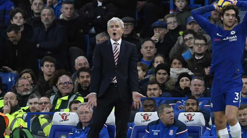 Chelsea heaped even more pressure on Mark Hughes at Stamford Bridge. Photograph: Will Oliver/EPA