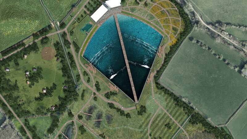 40 paddles  slide forwards and backwards on a simple rack and pinion system to create the waves. Photograph: LHC Landscape Architecture