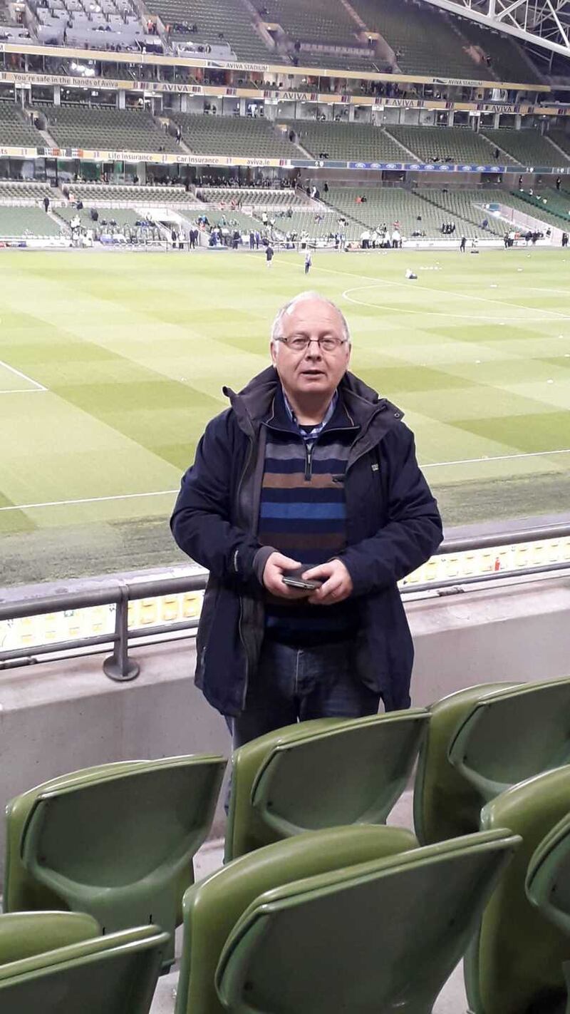 Nicky White at the Aviva Stadium, Dublin.