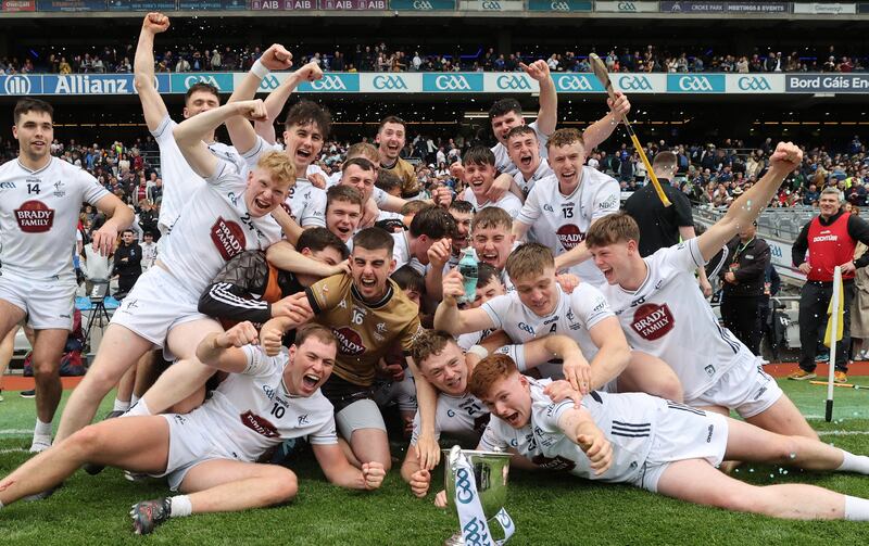 Joe McDonagh Cup Final, Croke Park, Dublin 8/6/2025
Kildare vs Laois
Kildare team celebrate with the Joe McDonagh Cup
Mandatory Credit ©INPHO/Bryan Keane