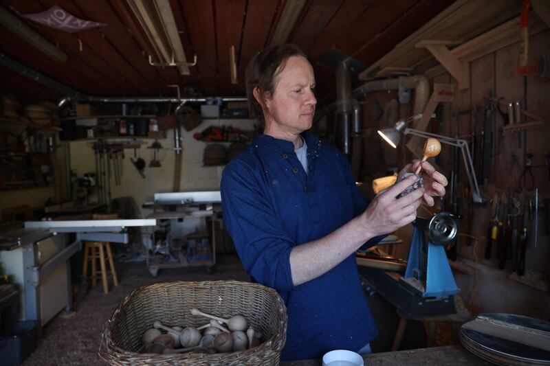 Eoghan Leadbetter in his workshop. Photograph: Bryan O’Brien 