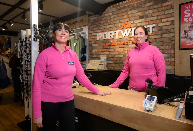 Shop manager Linda Culkin and commercial director Orla Good at Portwest Outdoor Shop. Photograph: Michael McLaughlin
