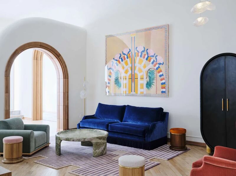 Orior marble table and oak archway