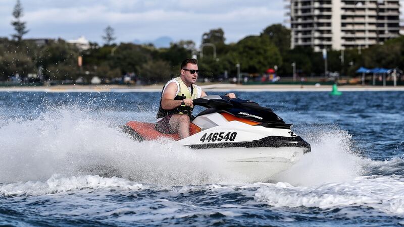 Niall Scannell out jet skiing on the Gold Coast in Queensland during the tour to Australia. Photograph: Dan Sheridan/Inpho