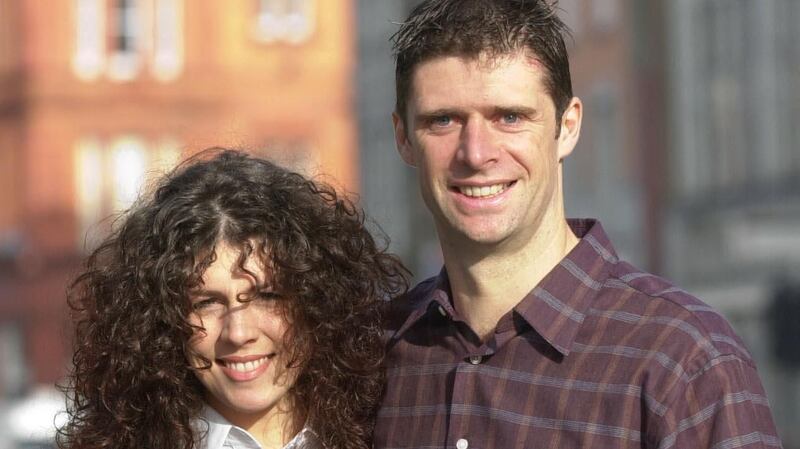 Niall Quinn and his wife Gillian. Love confirmed at the Manhattan. Photograph: Bryan O’Brien