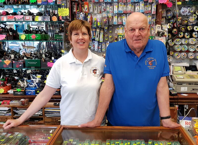 Rory and Mary Harkin of Rory's Tackle Shop, celebrate 60 years in Temple Bar, Dublin 2