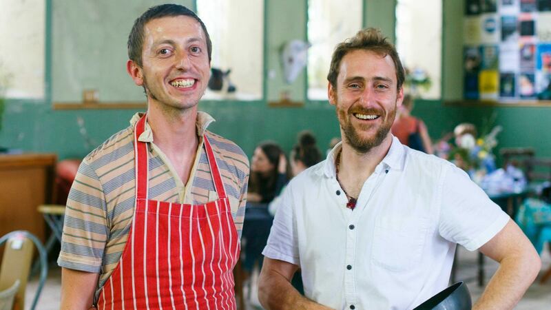 Ciaran Meade and Wayne Dunlea,  founders of Glut, at the Clonmel Junction Festival.  Photograph by Bríd O’Donovan