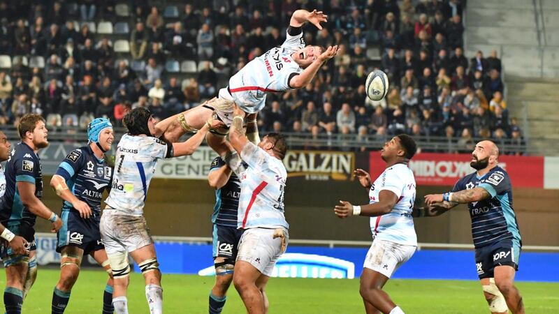 Racing 92’s Irish secondrow Donnacha Ryan in action against Montpellier in 2018. The ex-Munster man is set to spook Munster’s line-out once again this weekend.    Photograph:  Pascal Guyot/AFP via Getty Images