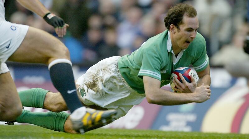 We beat England’s 2003 World Cup winners at Twickenham six months after their triumph, a first win for Ireland in London since 1994. Our game plan was simple, two wide passes, which was perfectly showcased in Girvan Dempsey’s try. Photograph: Morgan Treacy/Inpho