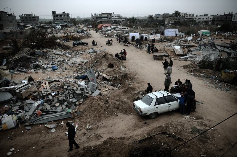 The Israeli-bombed Zeitun district of Gaza City on January 23th, 2009. Photograph: Olivier Laban-Mattei/AFP