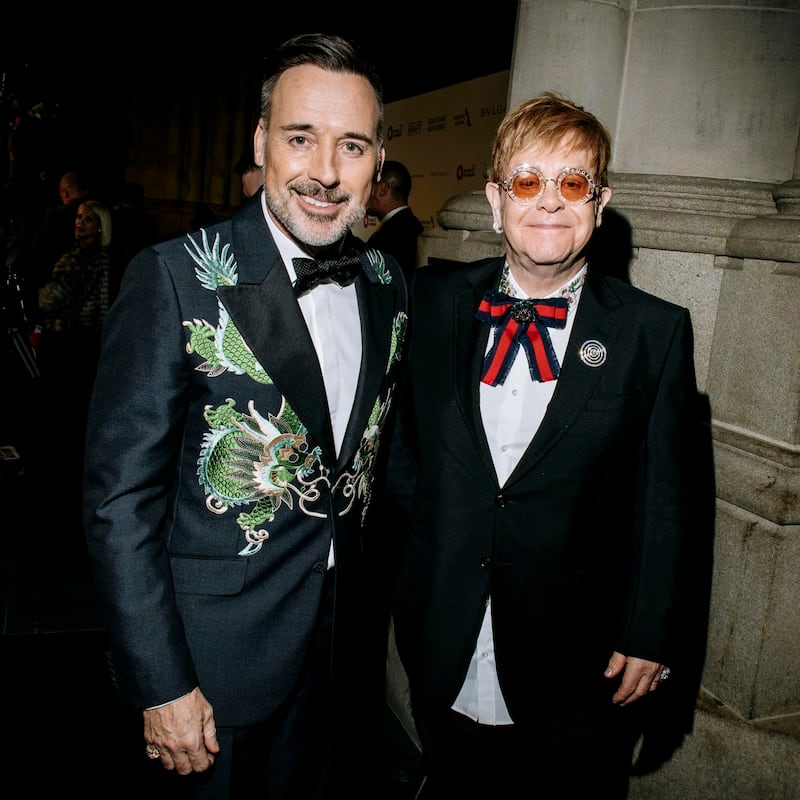 Elton John with his husband, David Furnish, in 2017. Photograph: Nina Westervelt/New York Times