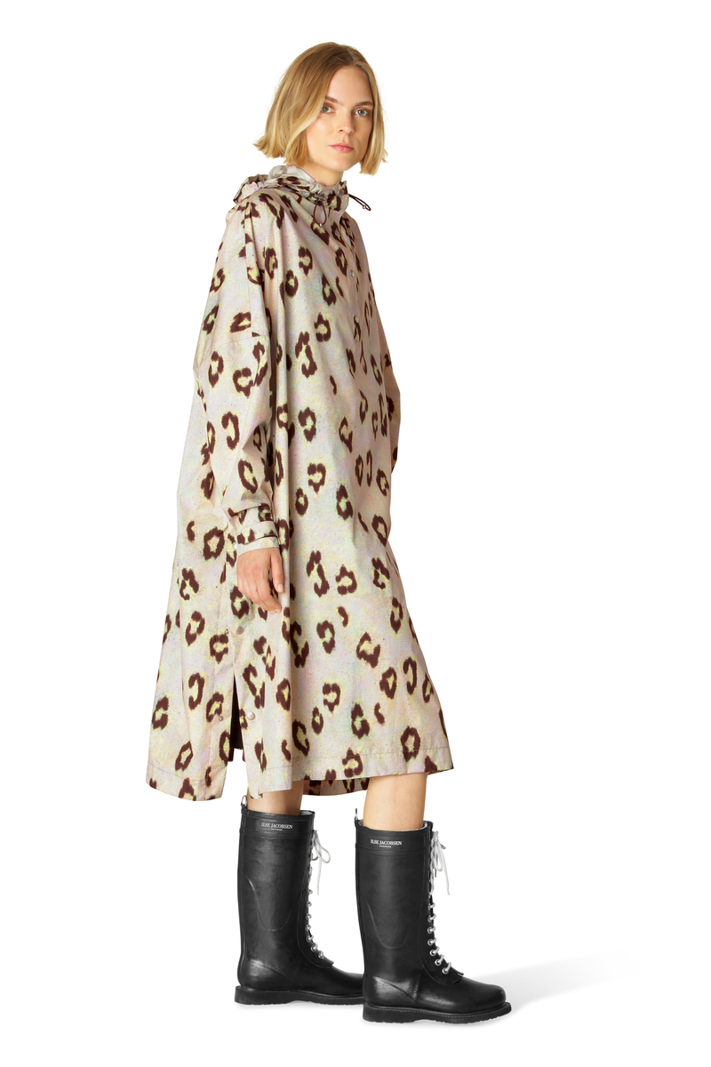 Leopard print waterproof rain poncho, €165, from Ilse Jacobsen