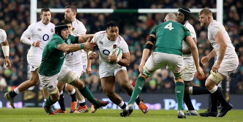 The Irish defence uncharacteristically, soaked up rather than dominated the early collisions. Photograph: Paul Faith/ AFP/Getty Images