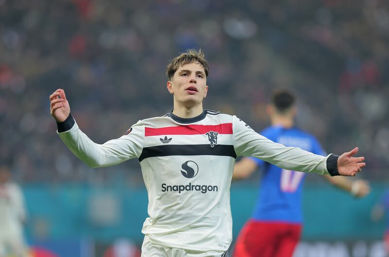 Alejandro Garnacho during Manchester United's Europa League game against FCSB. Photograph: Vasile Mihai-Antonio/Getty Images