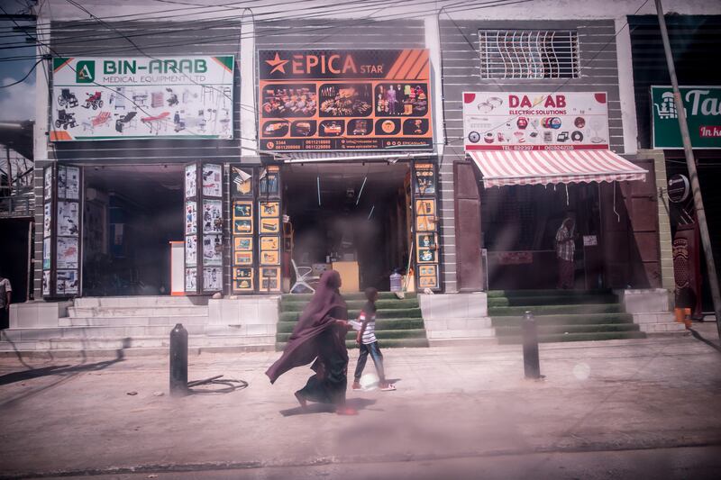 Mogadishu is now home to around 2.4 million people, but many shops can sell little in the current crisis. Photograph: Sally Hayden