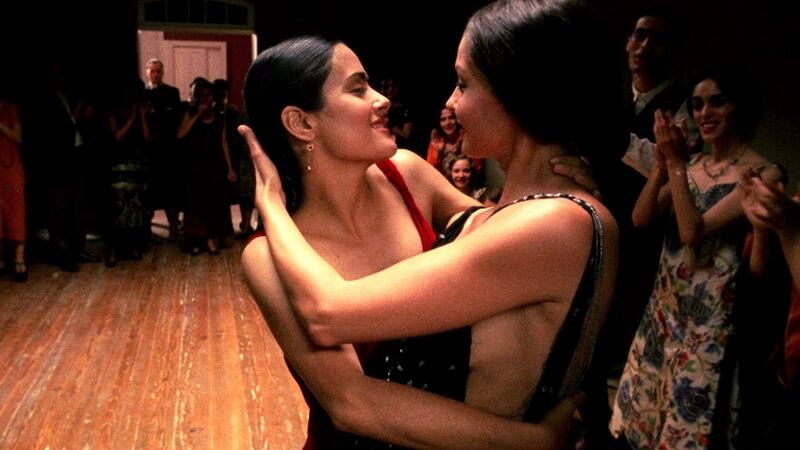 Salma Hayek in a scene from  Frida, a biopic of the artist Frida Kahlo. Hayek alleges that Harvey Weinstein  tried to remove her from the project