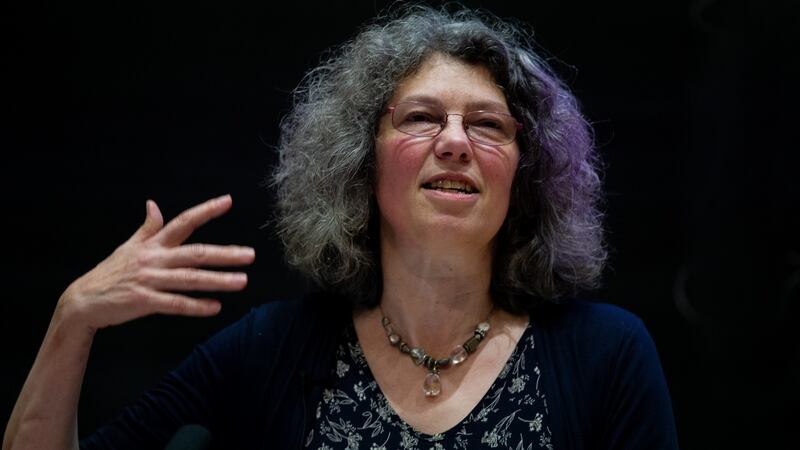 Professor Sonia Livingstone pictured speaking at at lecture on children’s personal data and privacy online in Trinity College, Dublin on February 19th Photo: Tom Honan/The Irish Times.