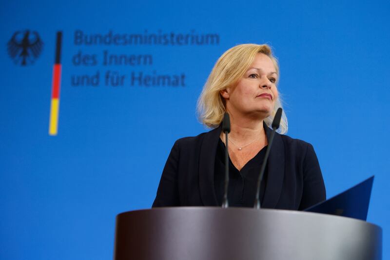 German interior minister Nancy Faeser says irregular migration must be significantly limited. Photograph: Michele Tantussi/AFP via Getty Images